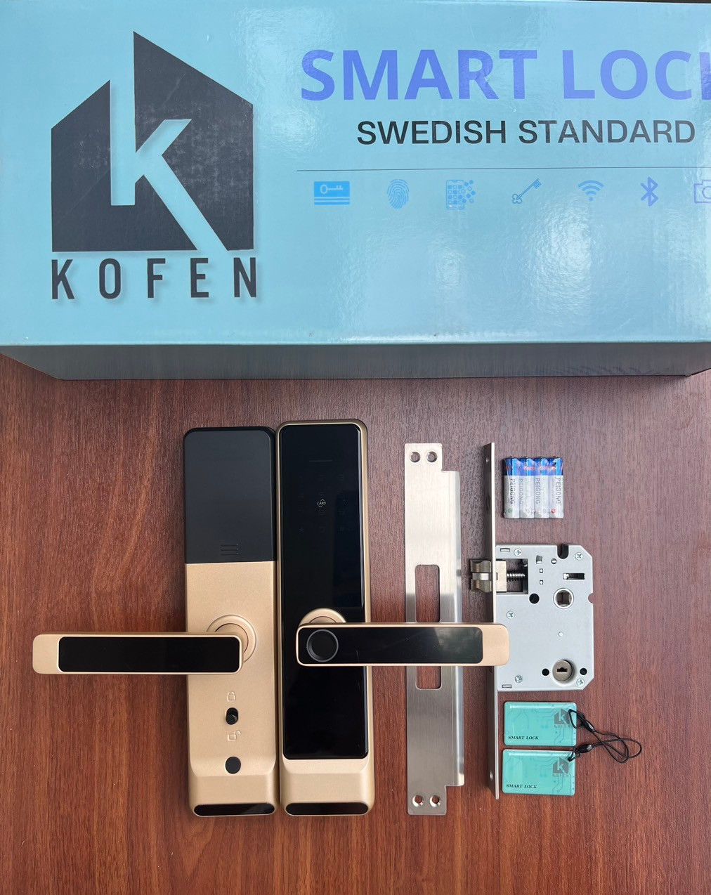 khóa vân tay cửa gỗ phòng KTG02-G màu Vàng